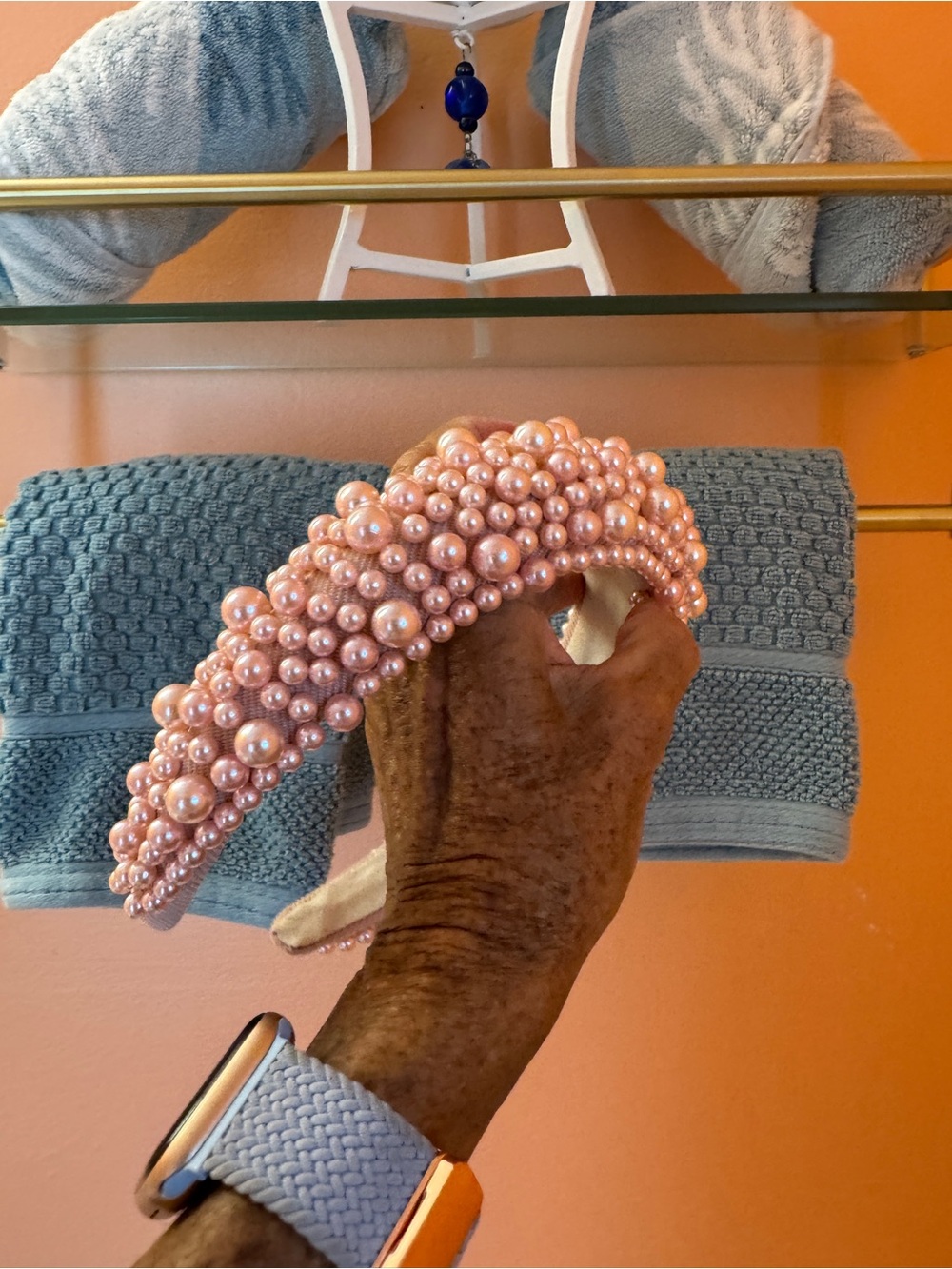 🎀Pearl-Embellished Pink Headband - Women's Fashion Accessory🎀